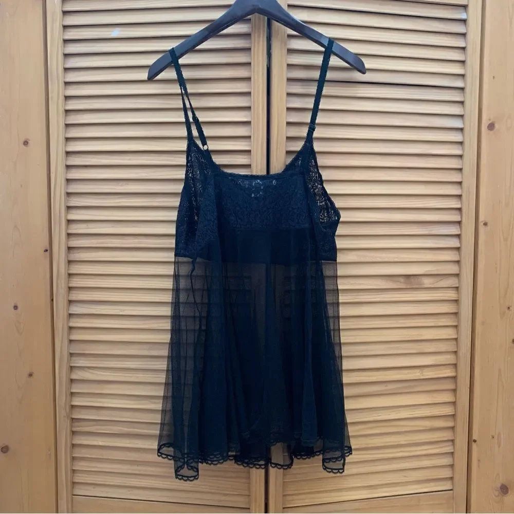Vintage Lace Black Beaded Slip Size XL - Picture 5 of 6